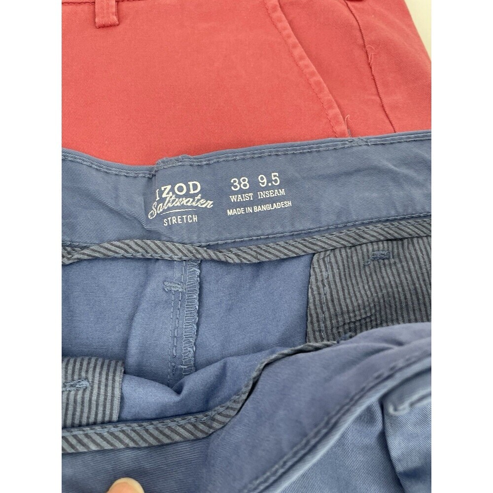 IZOD Saltwater Stretch Pastel Shorts 38 40 Mint Blue Red Lot 3 Boat Casual - Picture 15 of 16